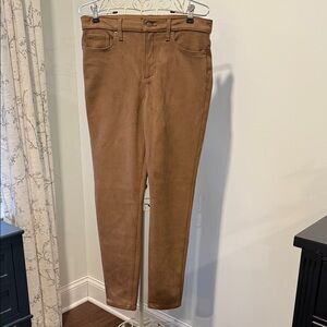 Banana Republic High-Rise Faux Suede Skinny Pants in Tan